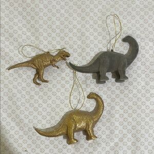 Target Gold and Gray Dinosaur Ornaments